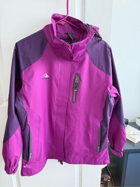 Kids Waterproof Hooded Coat in Bright Magenta
